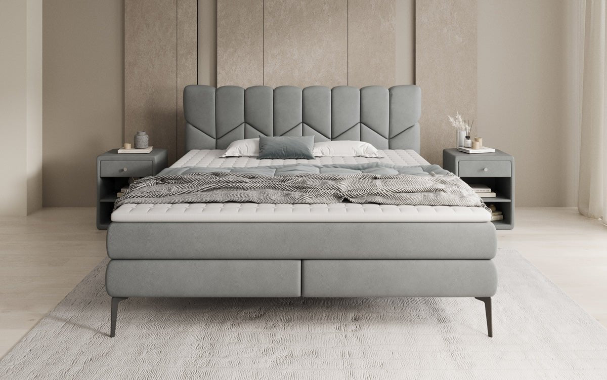 Boxspringbett Mirea in Echtleder