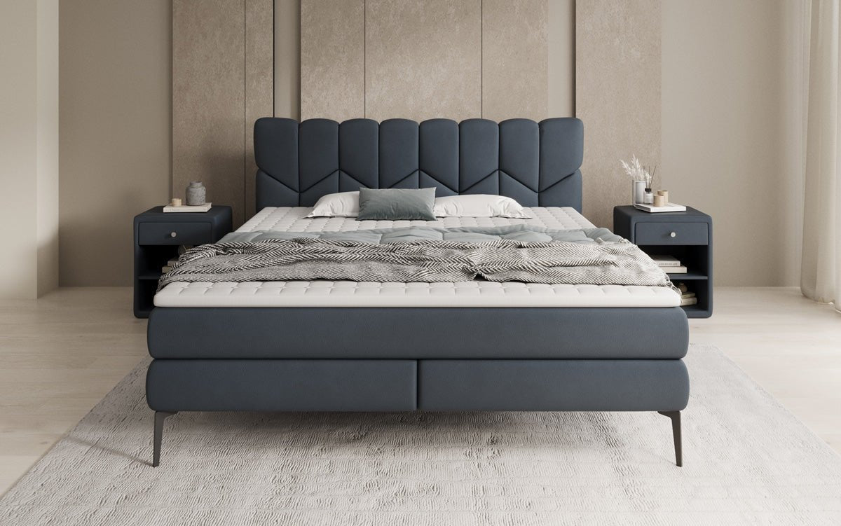 Boxspringbett Mirea in Echtleder