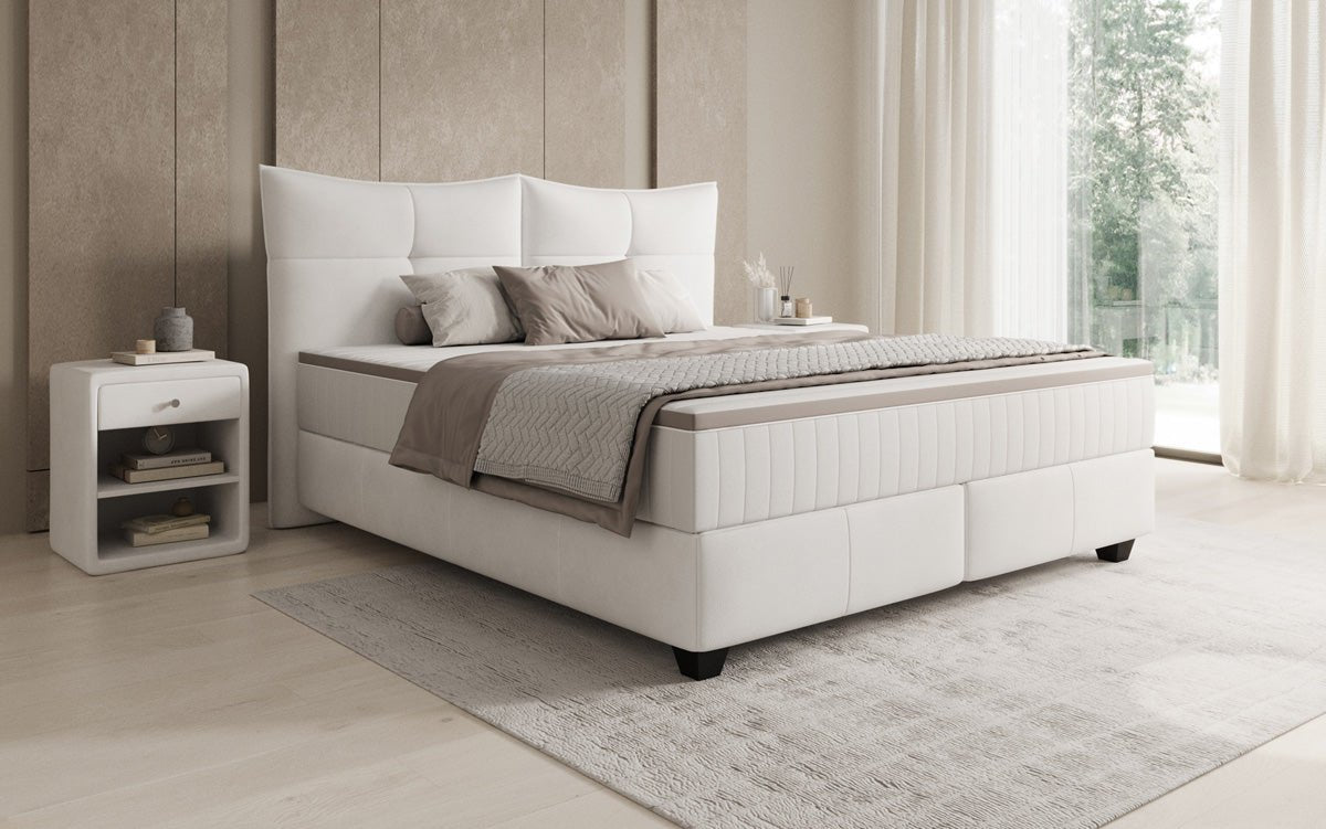 Boxspringbett Veyora in Echtleder