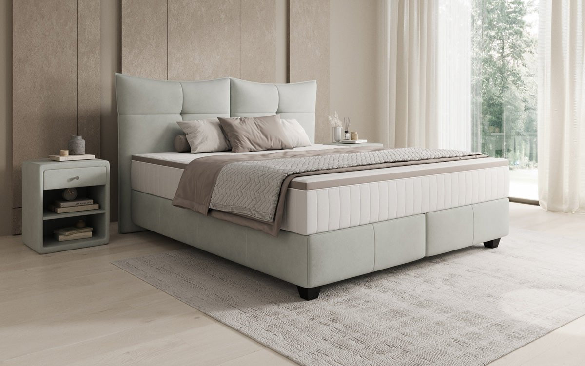 Boxspringbett Veyora in Echtleder
