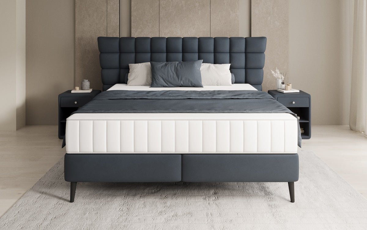 Boxspringbett Alvion in Echtleder