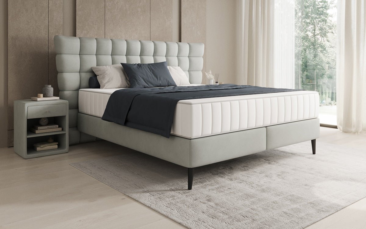 Boxspringbett Alvion in Echtleder