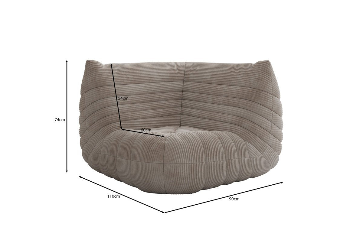 Designer Sofa Wohnlandschaft Calmo in Cord