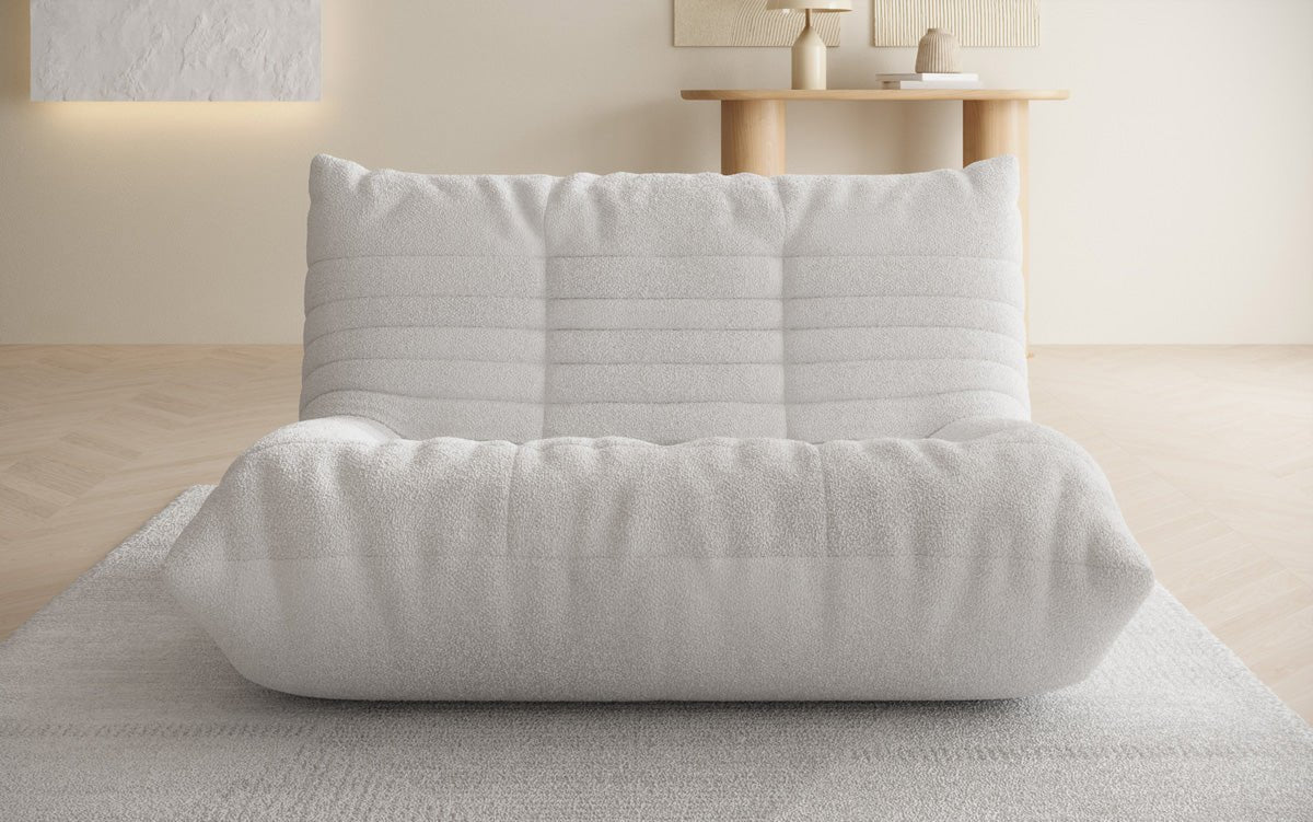 Designer 2 Sitzer Sofa Calmo in Teddy Bouclé