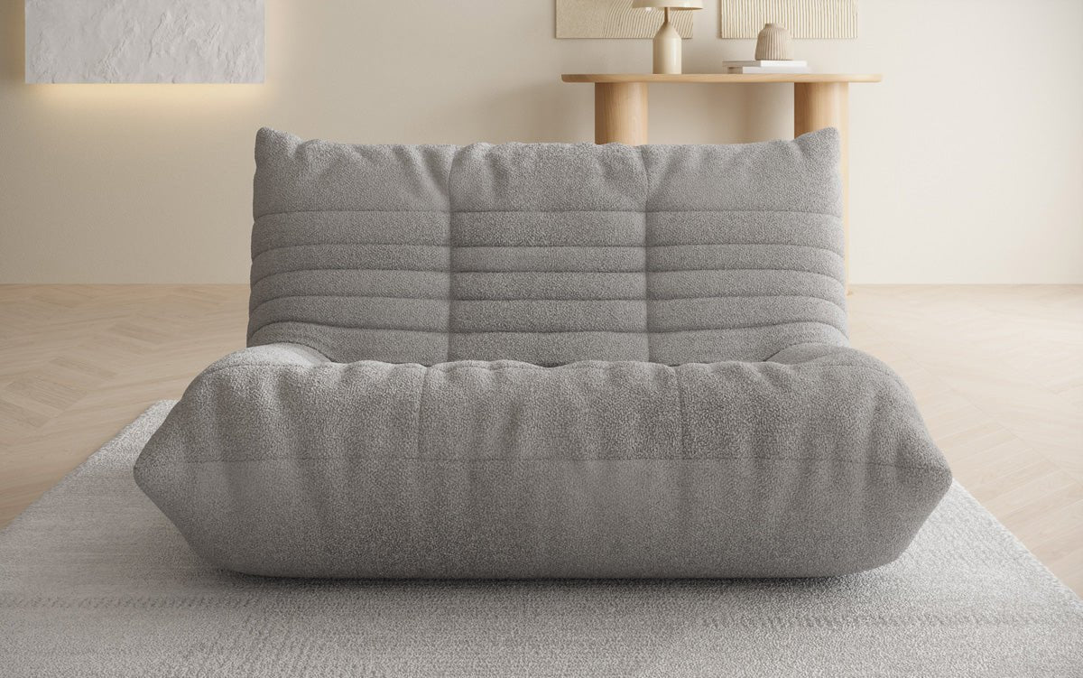 Designer 2 Sitzer Sofa Calmo in Teddy Bouclé