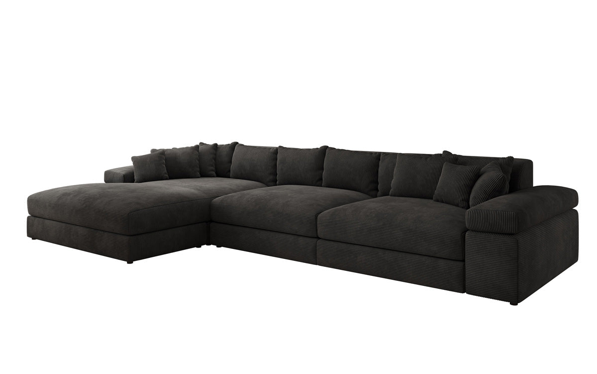 Designer Sofa Bernardo L Maxi mit breiter Ottomane in Cord