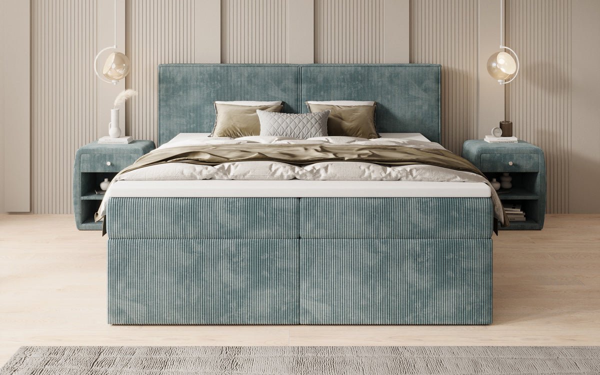 Boxspringbett Ophelia mit Schubladen in Cord