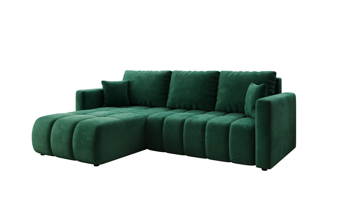 Designer Sofa Beatrice L mit Schlaf- und Klappfunktion in Samt