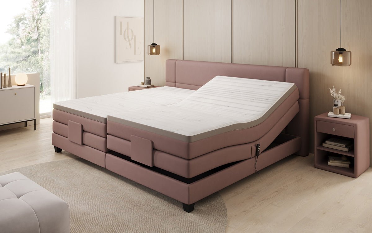 Familien Boxspringbett Noela 220/240x200 elektrisch verstellbar in Stoff