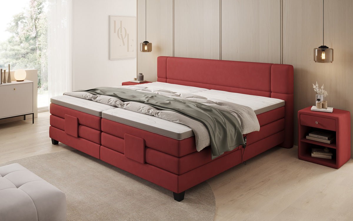 Familien Boxspringbett Noela 220/240x200 elektrisch verstellbar in Stoff