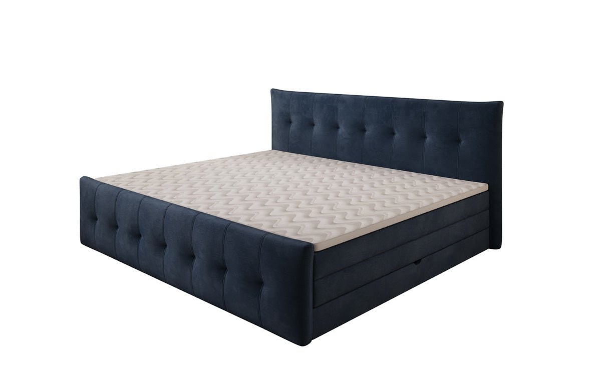 Familien Boxspringbett Valenza – 220/240x200 mit Stauraum in Samt