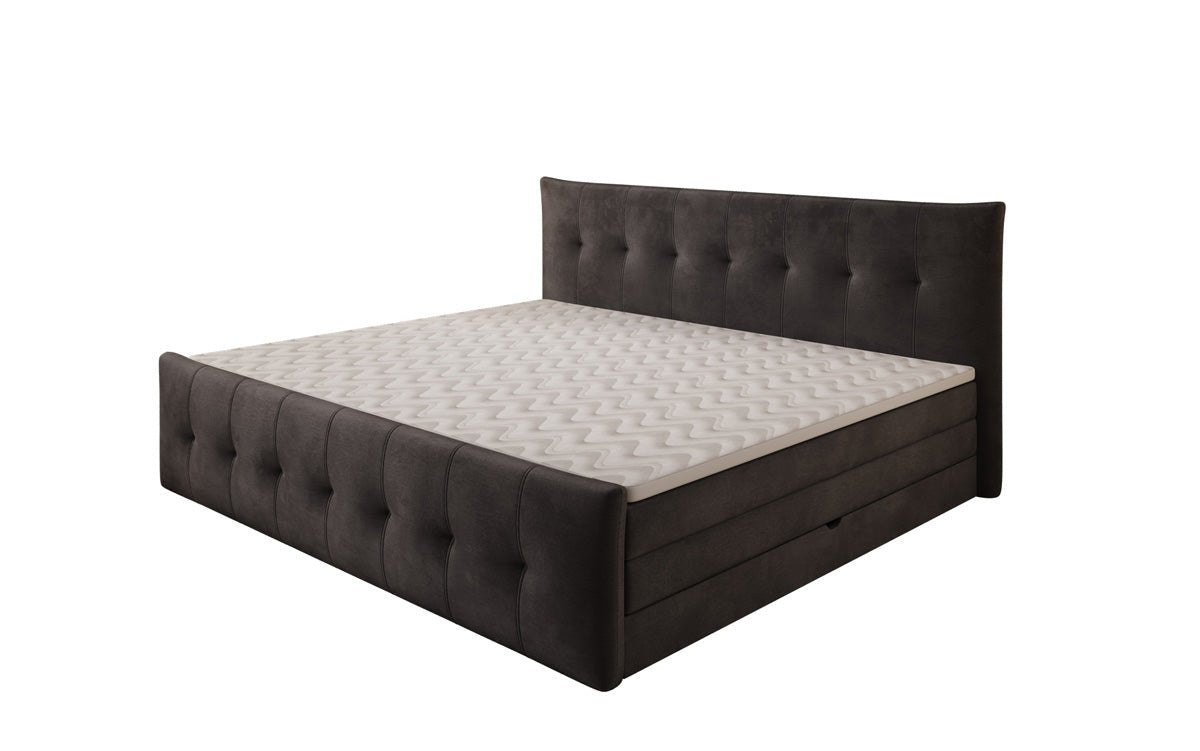 Familien Boxspringbett Valenza – 220/240x200 mit Stauraum in Samt