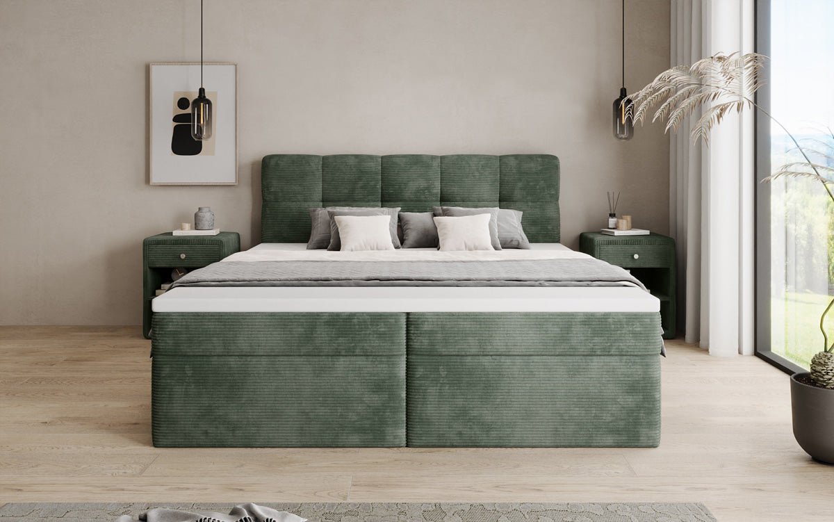 Boxspringbett Cozy II in Cord mit Stauraum
