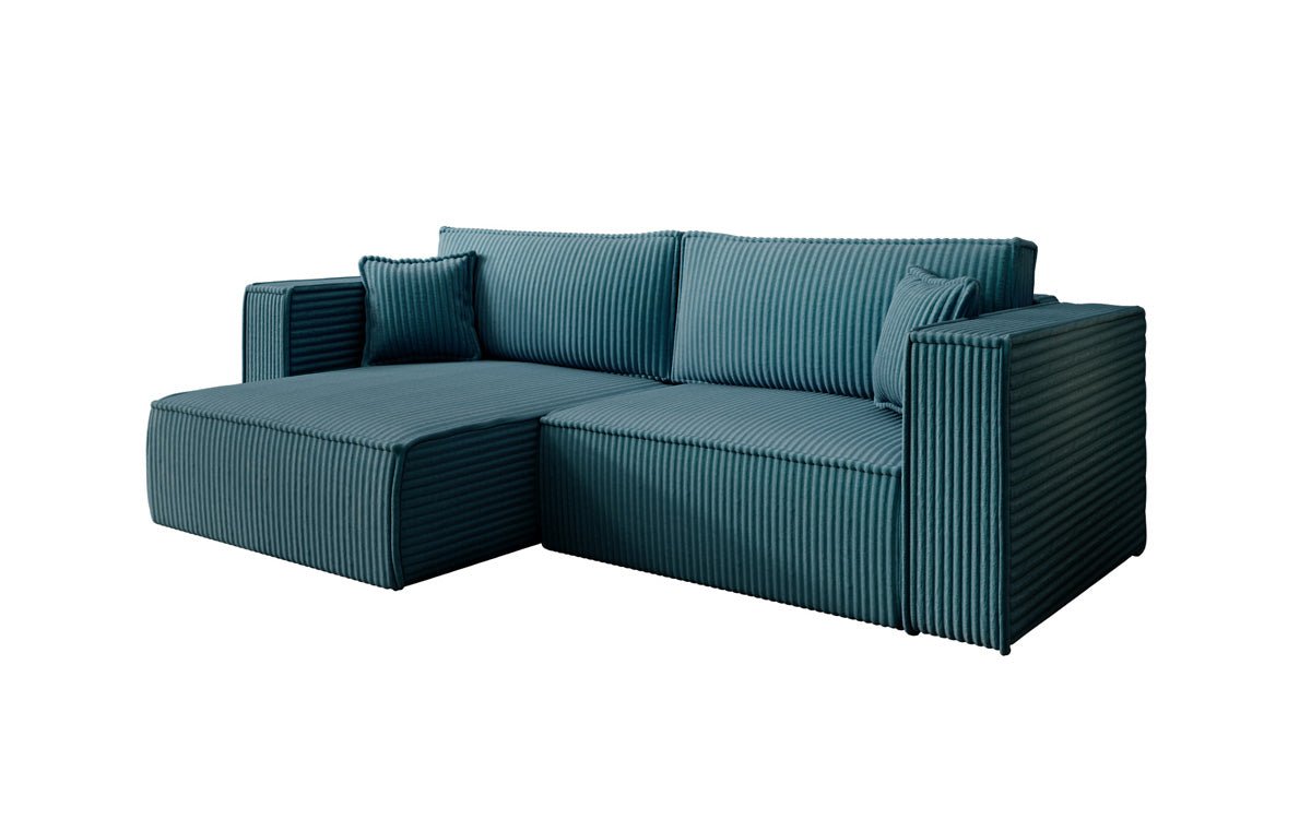 Designer Sofa Paris in breitem Cord mit Schlaf- und Klappfunktion