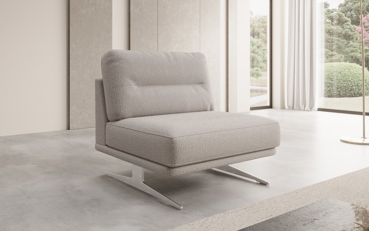 Designer Sofa-Sessel Torino ohne Armlehnen in Bouclé