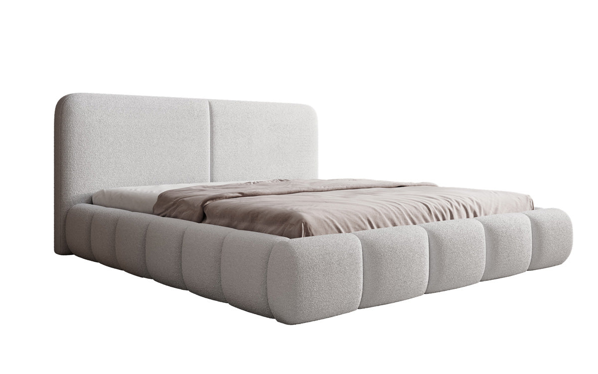 Designer Polsterbett Lolita in Bouclé mit Stauraum