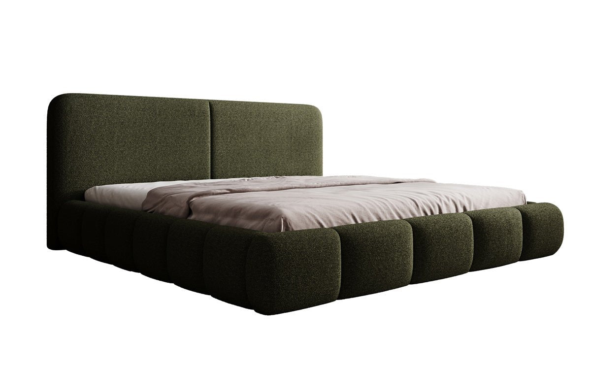 Designer Polsterbett Lolita in Bouclé mit Stauraum