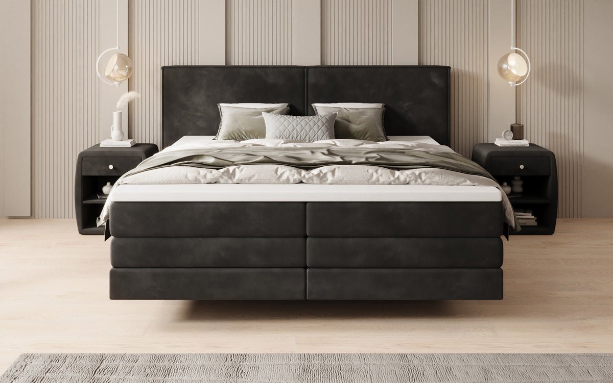 Boxspringbett Ophelia mit Schwebeoptik in Samt