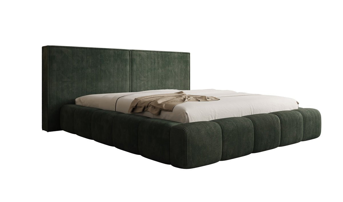 Designer Polsterbett Elise in Cord mit Stauraum
