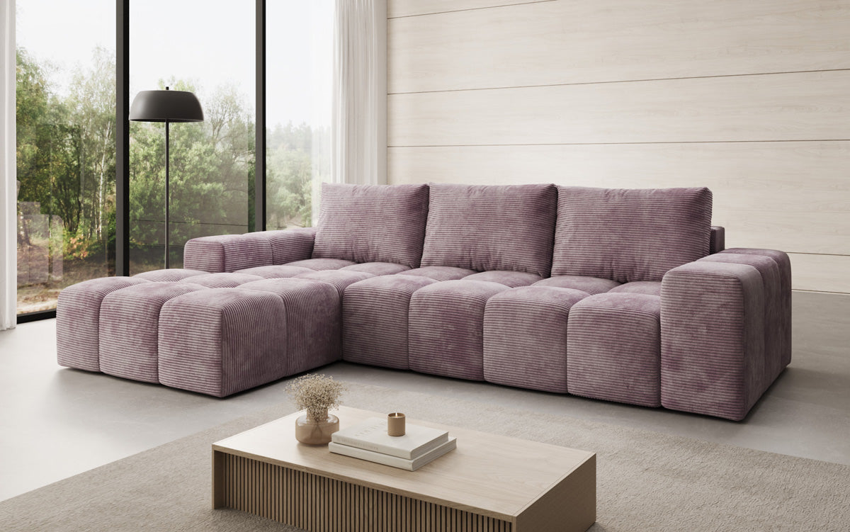 Designer Sofa Aila mit Schlaf- und Klappfunktion in Cord