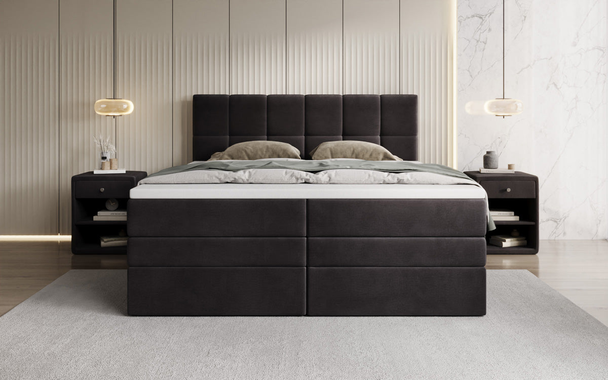 Boxspringbett Windsor mit Stauraum in Samt