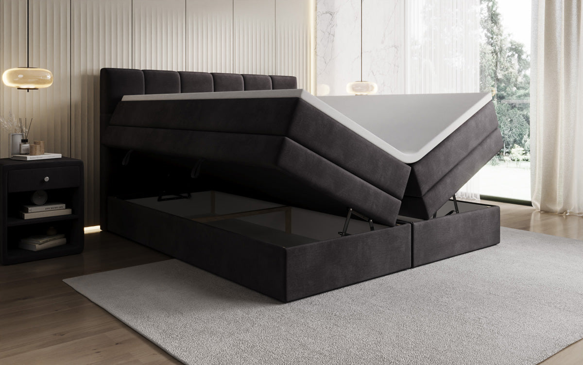 Boxspringbett Windsor mit Stauraum in Samt