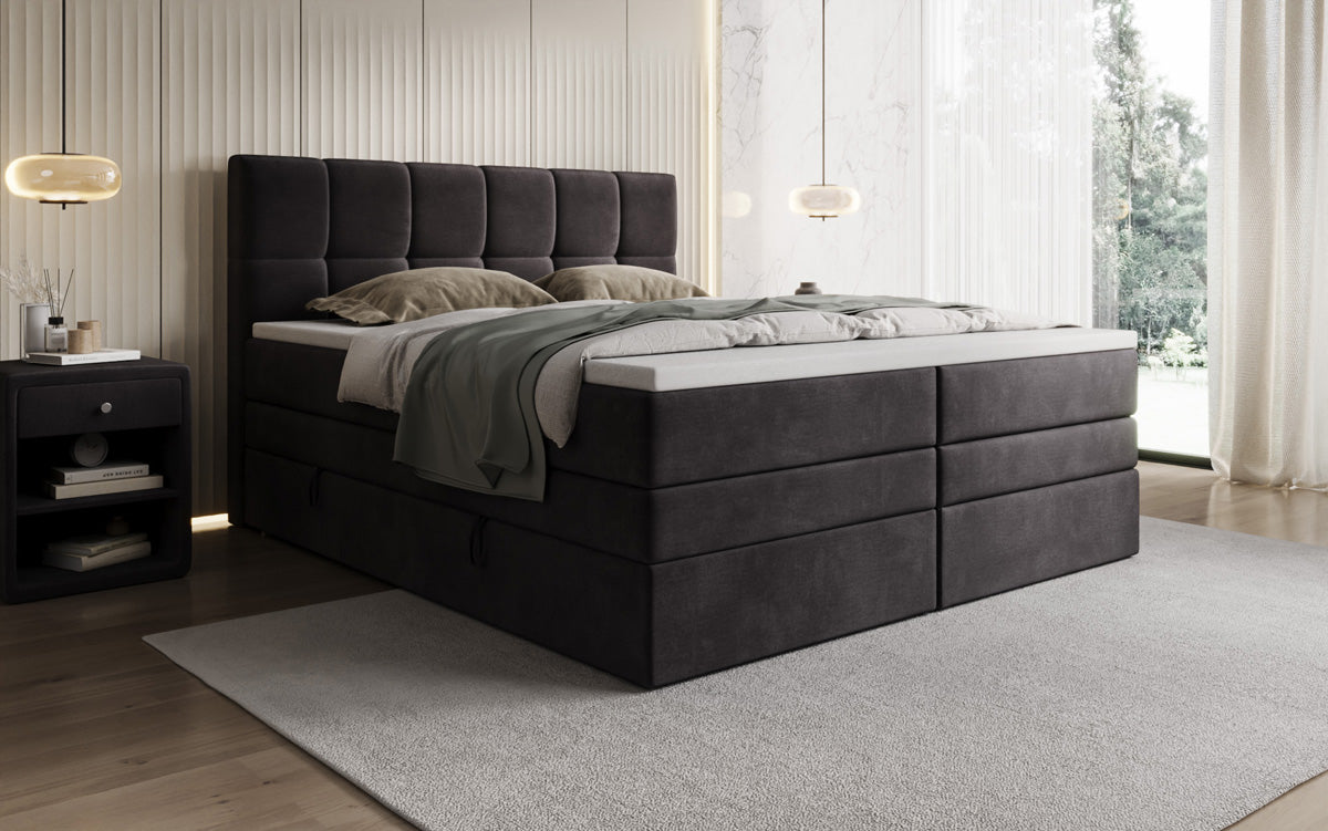 Boxspringbett Windsor mit Stauraum in Samt