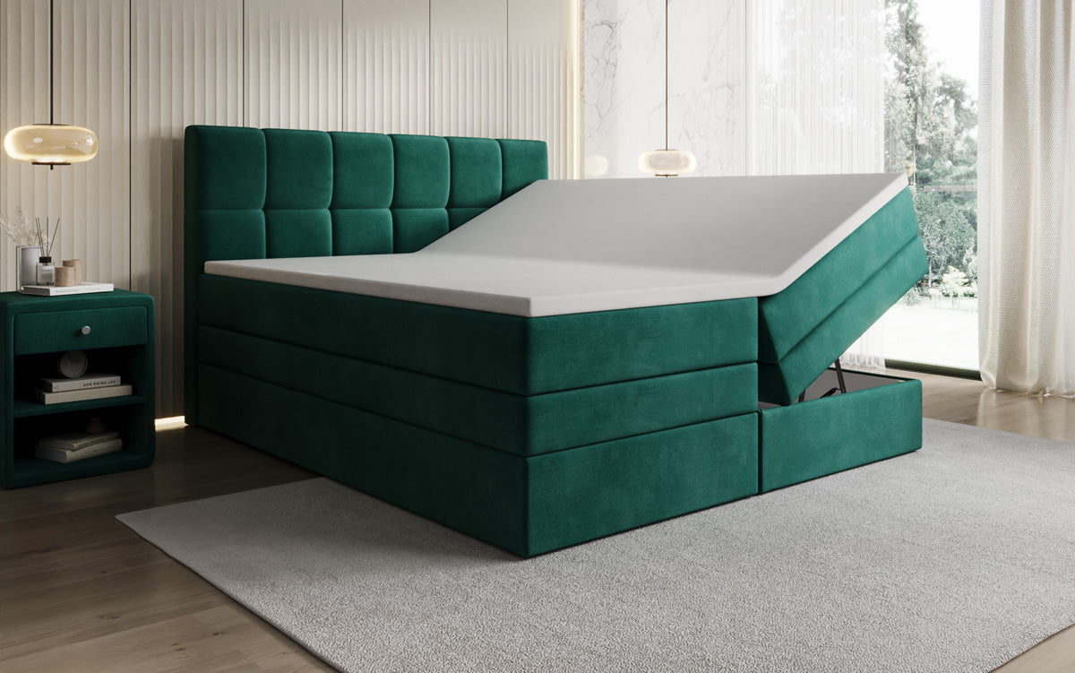 Boxspringbett Windsor mit Stauraum in Samt