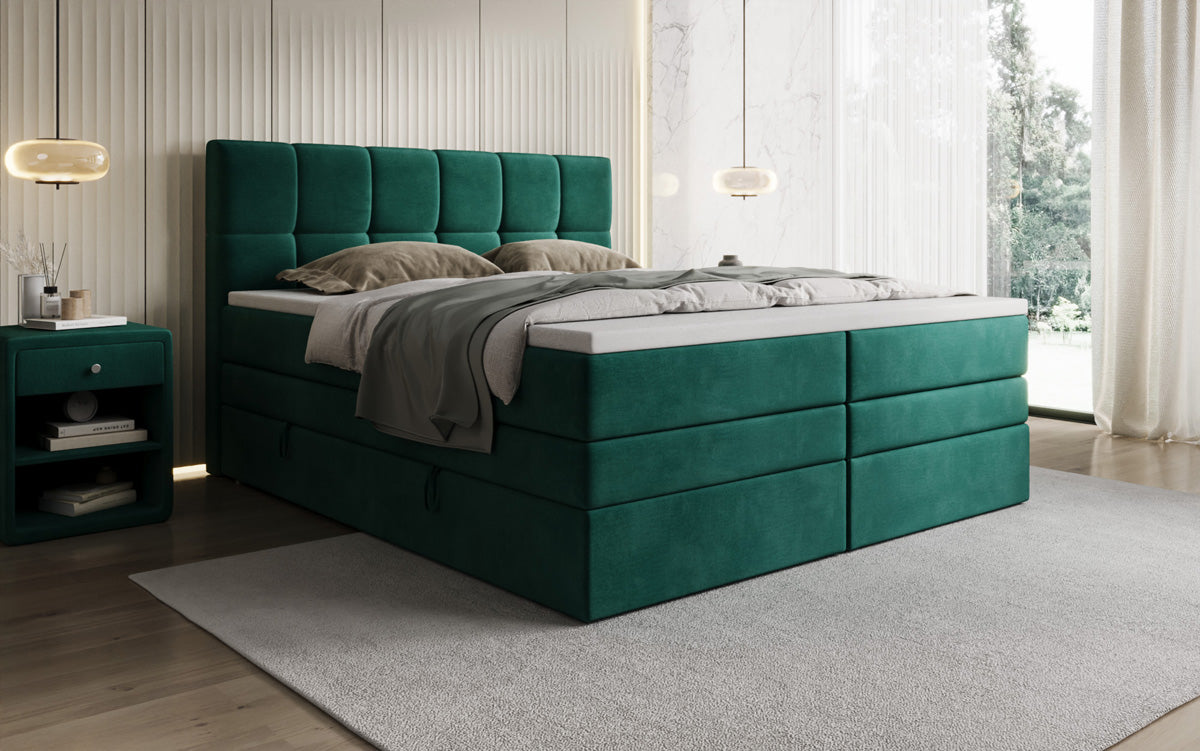 Boxspringbett Windsor mit Stauraum in Samt
