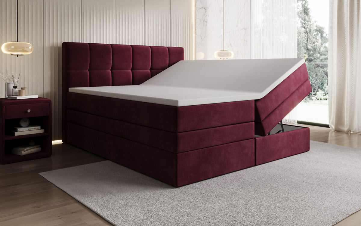 Boxspringbett Windsor mit Stauraum in Samt