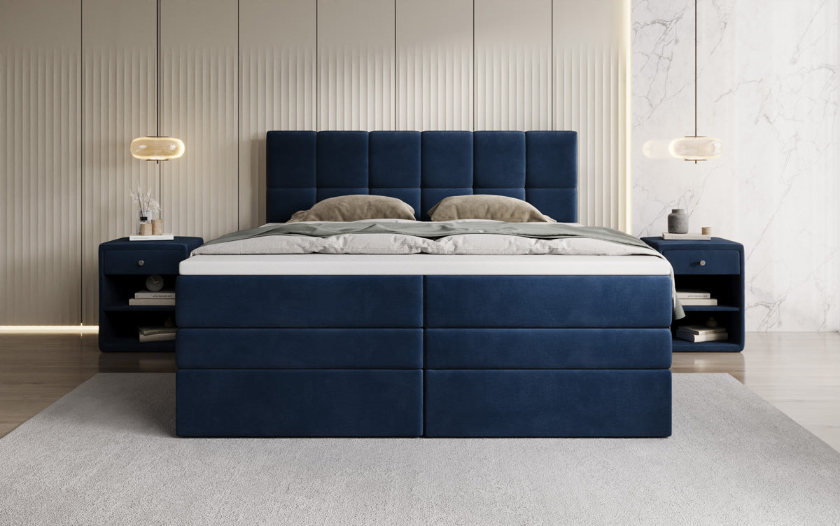 Boxspringbett Windsor mit Stauraum in Samt