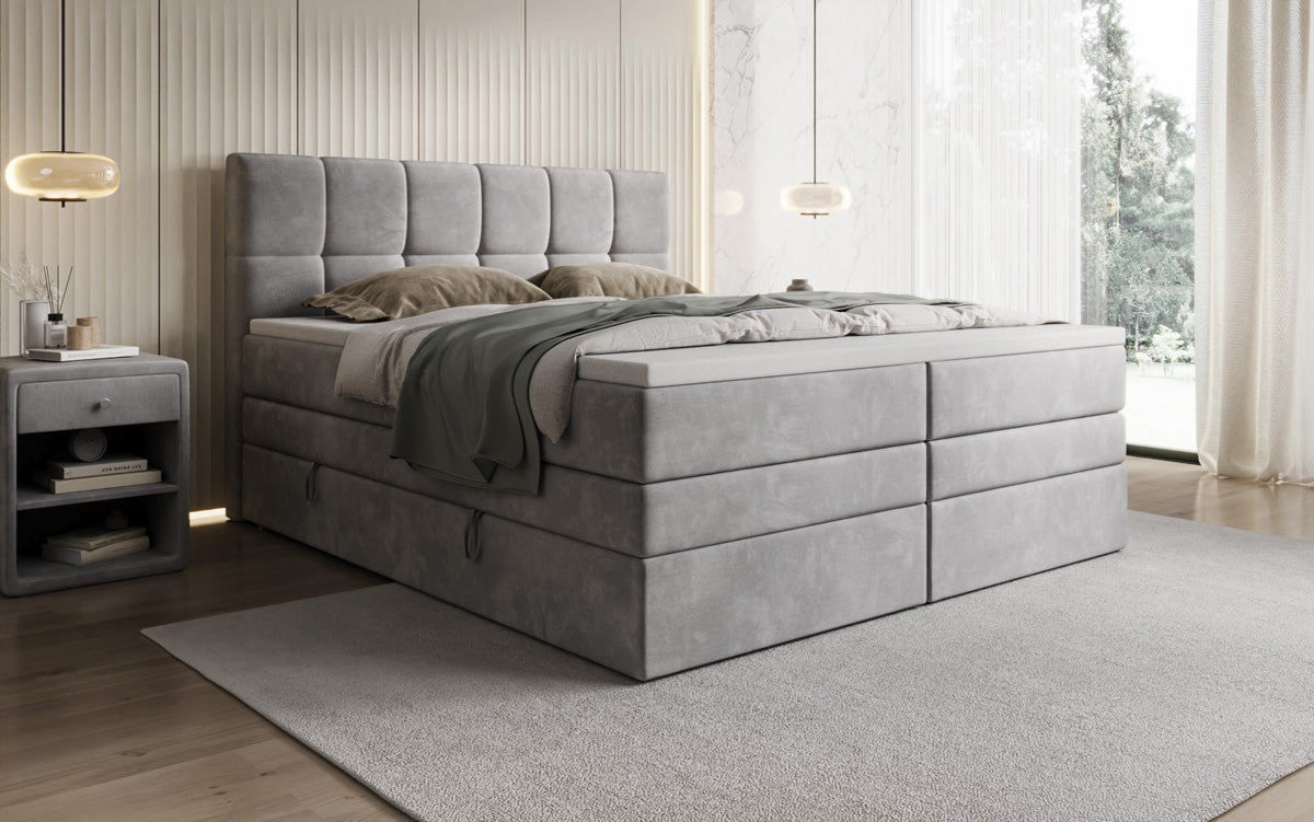 Boxspringbett Windsor mit Stauraum in Samt