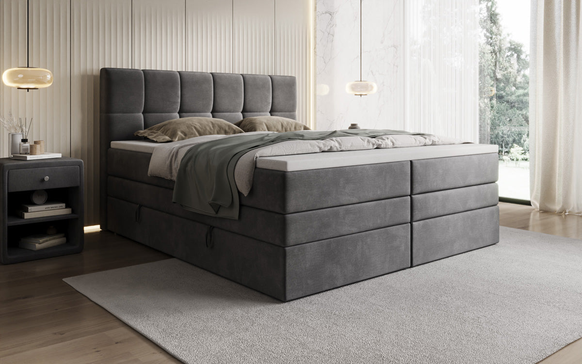 Boxspringbett Windsor mit Stauraum in Samt