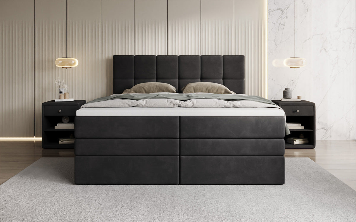 Boxspringbett Windsor mit Stauraum in Samt