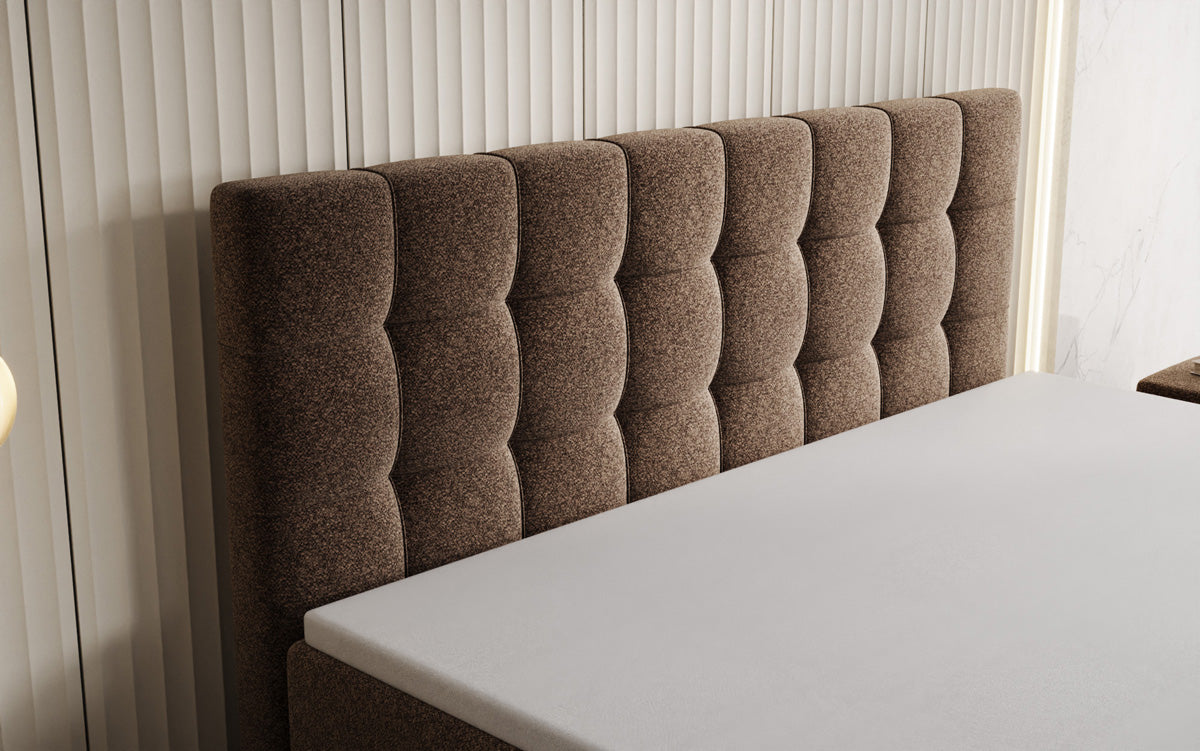 Boxspringbett Ascot in Strukturstoff mit Stauraum