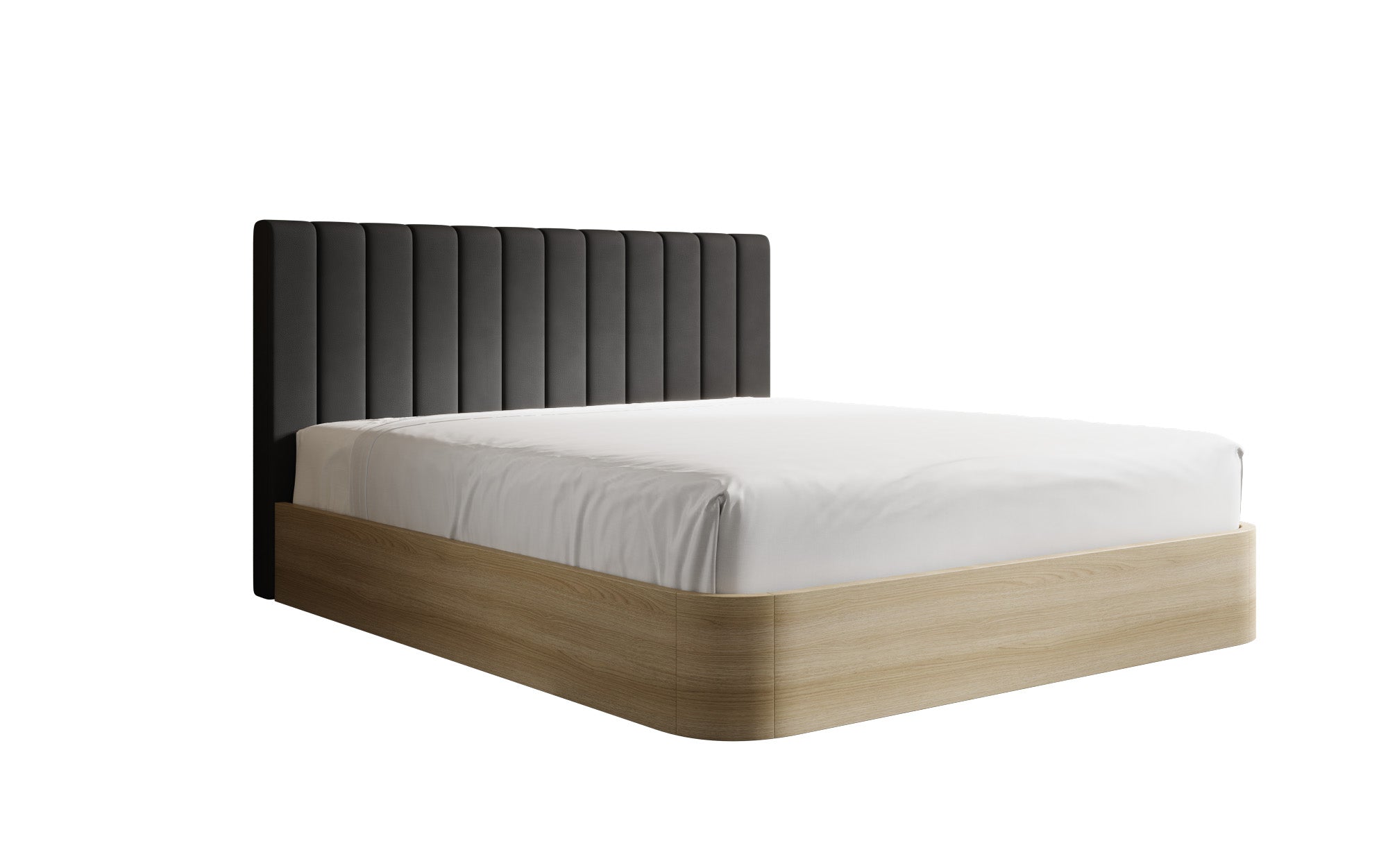 Designer Polsterbett Fiore Linea in Stoff mit Stauraum