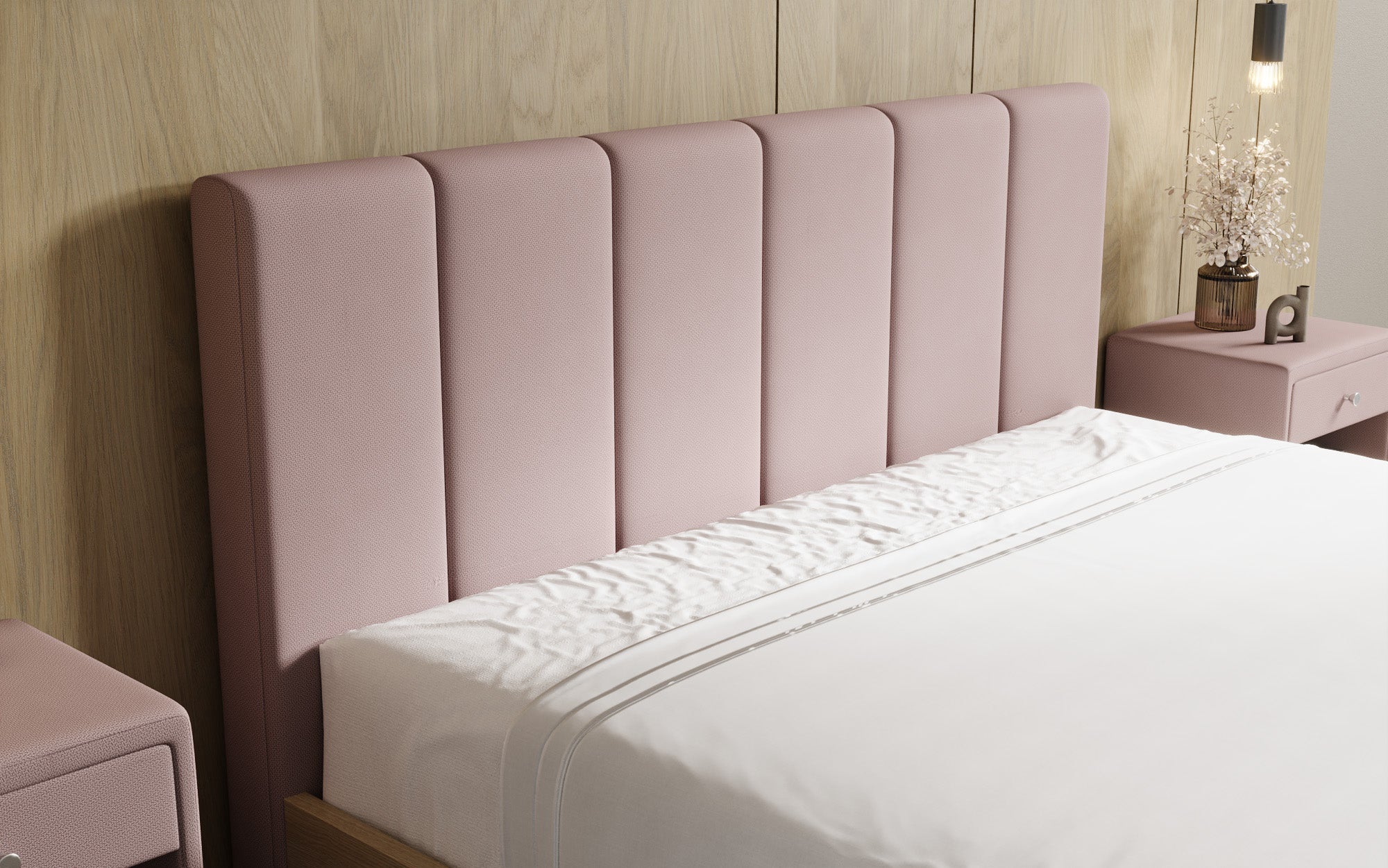 Designer Polsterbett Fiore Piano in Stoff mit Stauraum