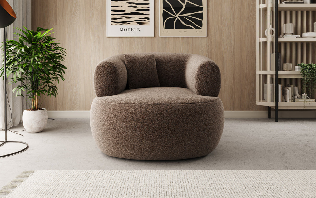 Designer Sofa-Sessel Bao in Strukturstoff - 360°-Drehfunktion