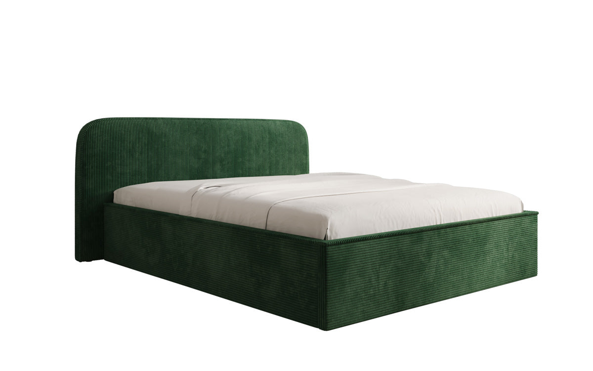 Designer Polsterbett Nola in Cord mit Stauraum