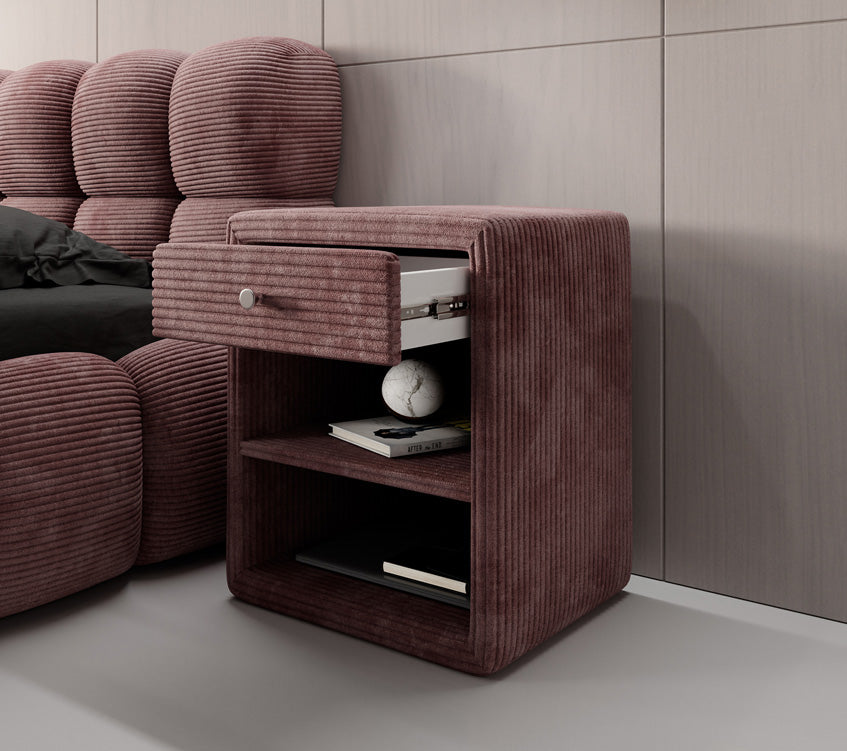 Designer Nachttisch Amy in Cord