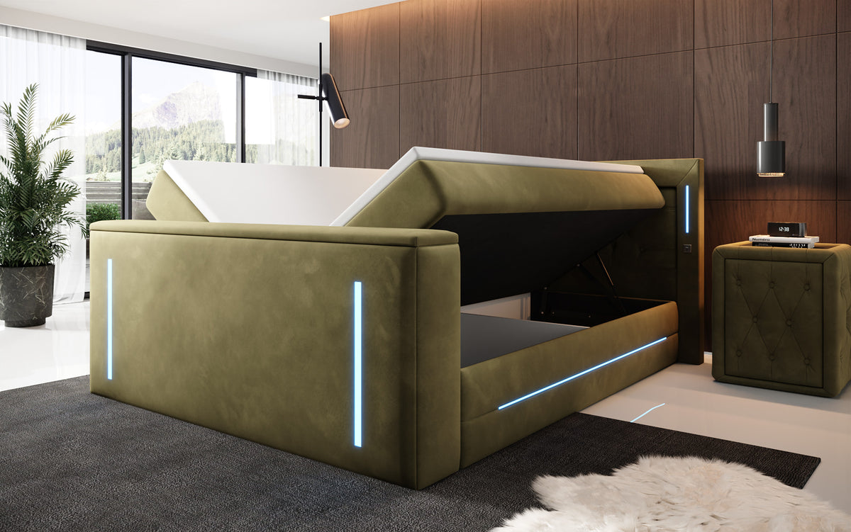 Boxspringbett Divalo mit TV Lift und Stauraum