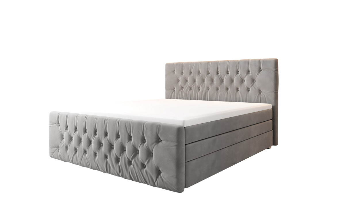 Boxspringbett Velutto mit Stauraum - Chesterfieldoptik
