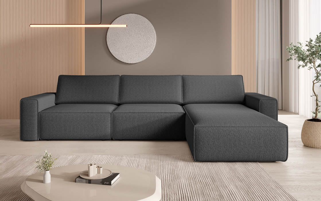 Modulares Ecksofa Yuma L aus Bouclé