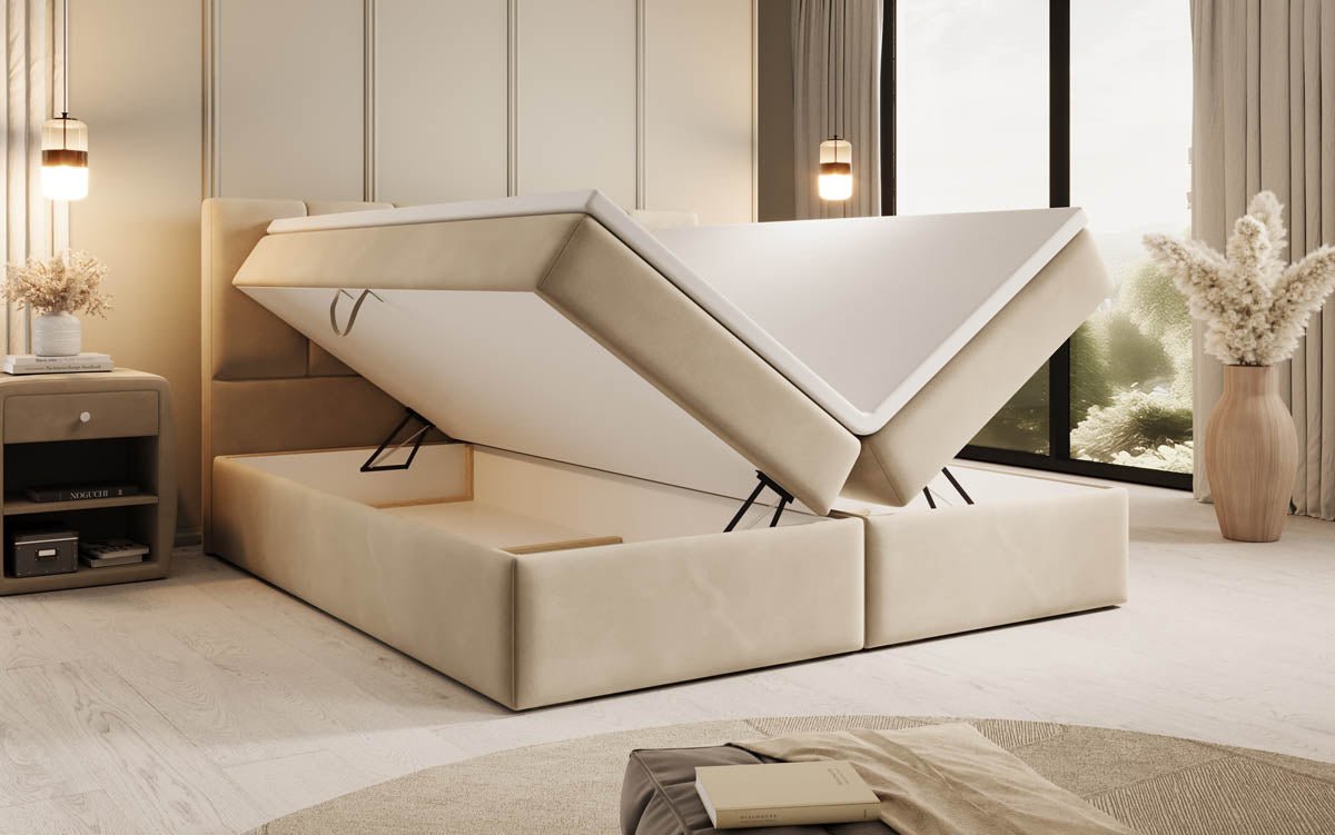 Boxspringbett Aurelia Samt mit Stauraum