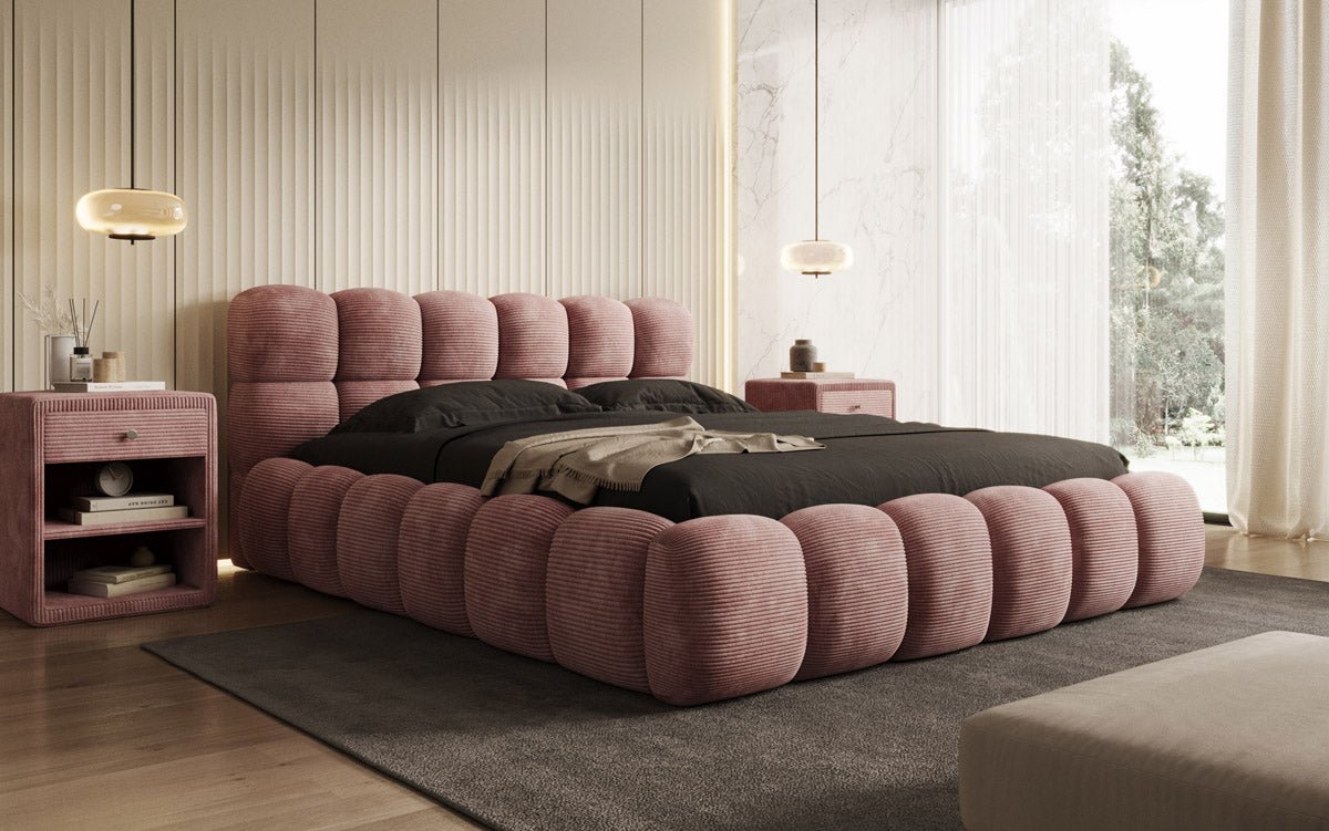 Designer Polsterbett Boston Cord mit Stauraum