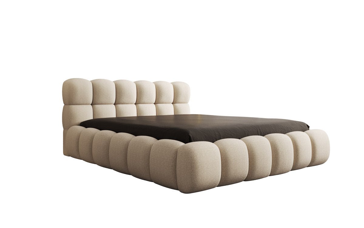 Designer Polsterbett Boston Bouclé mit Stauraum