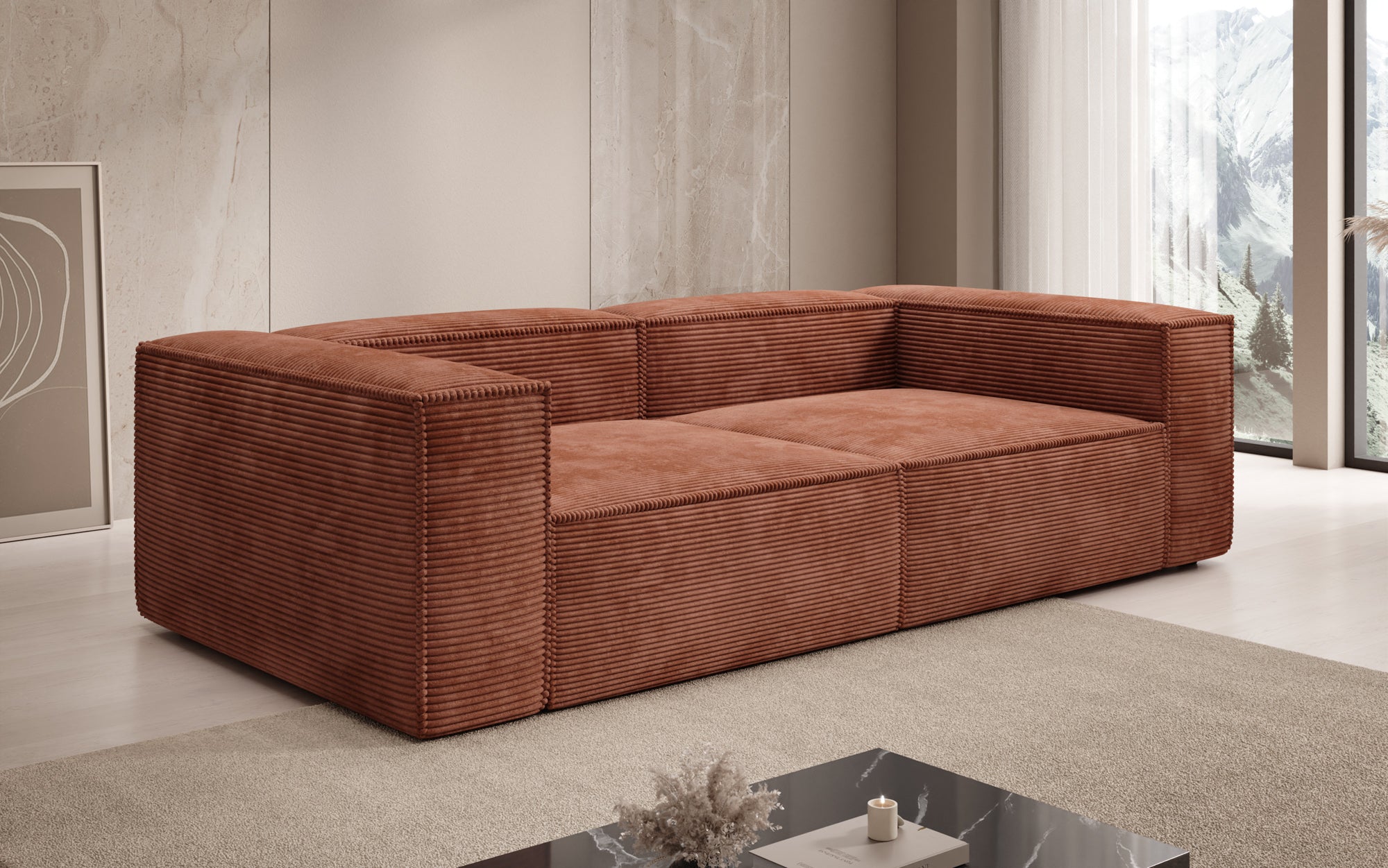 Designer Sofa Lesley 3 Sitzer in Cord
