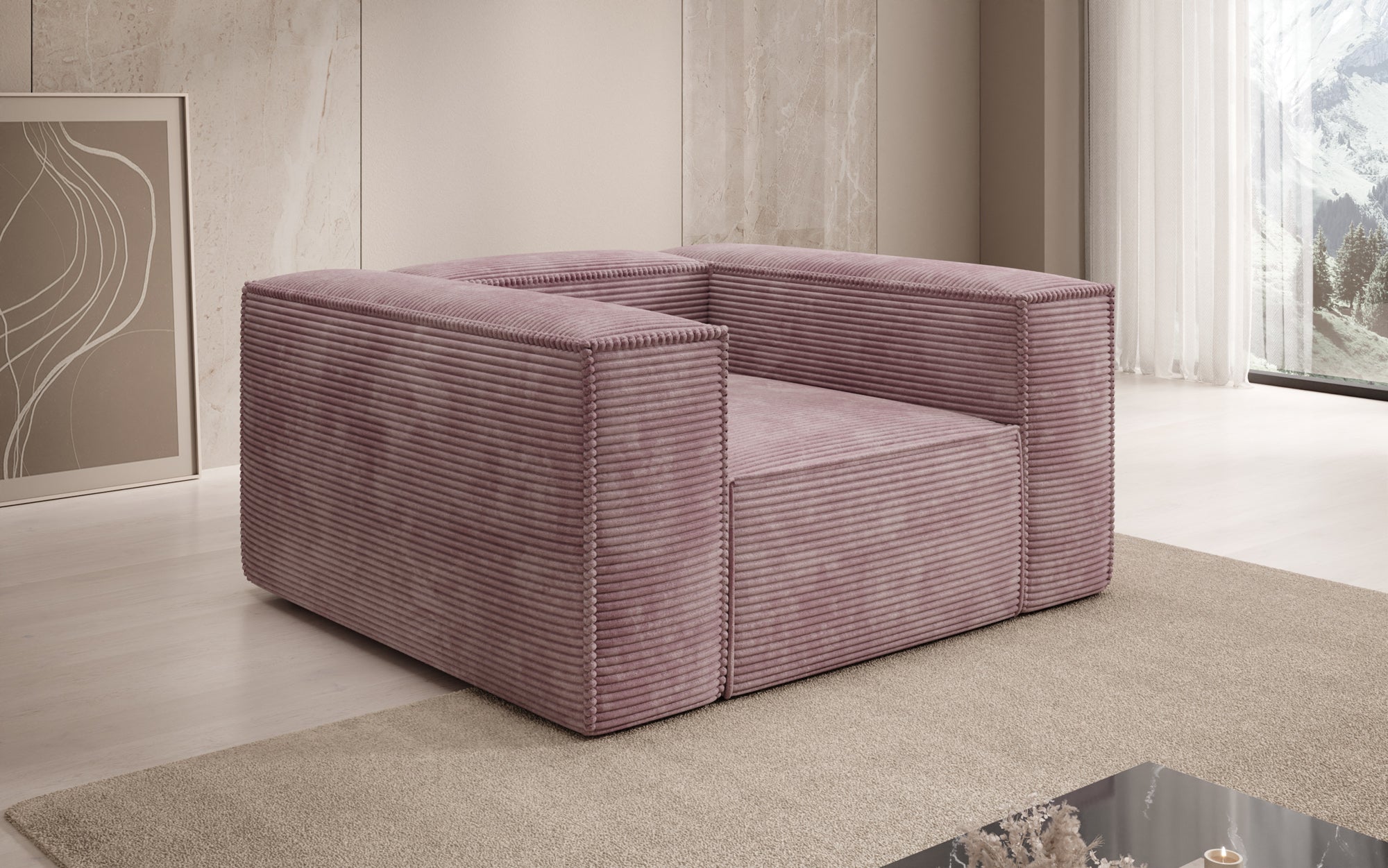 Designer Sofa-Sessel Lesley in Cord