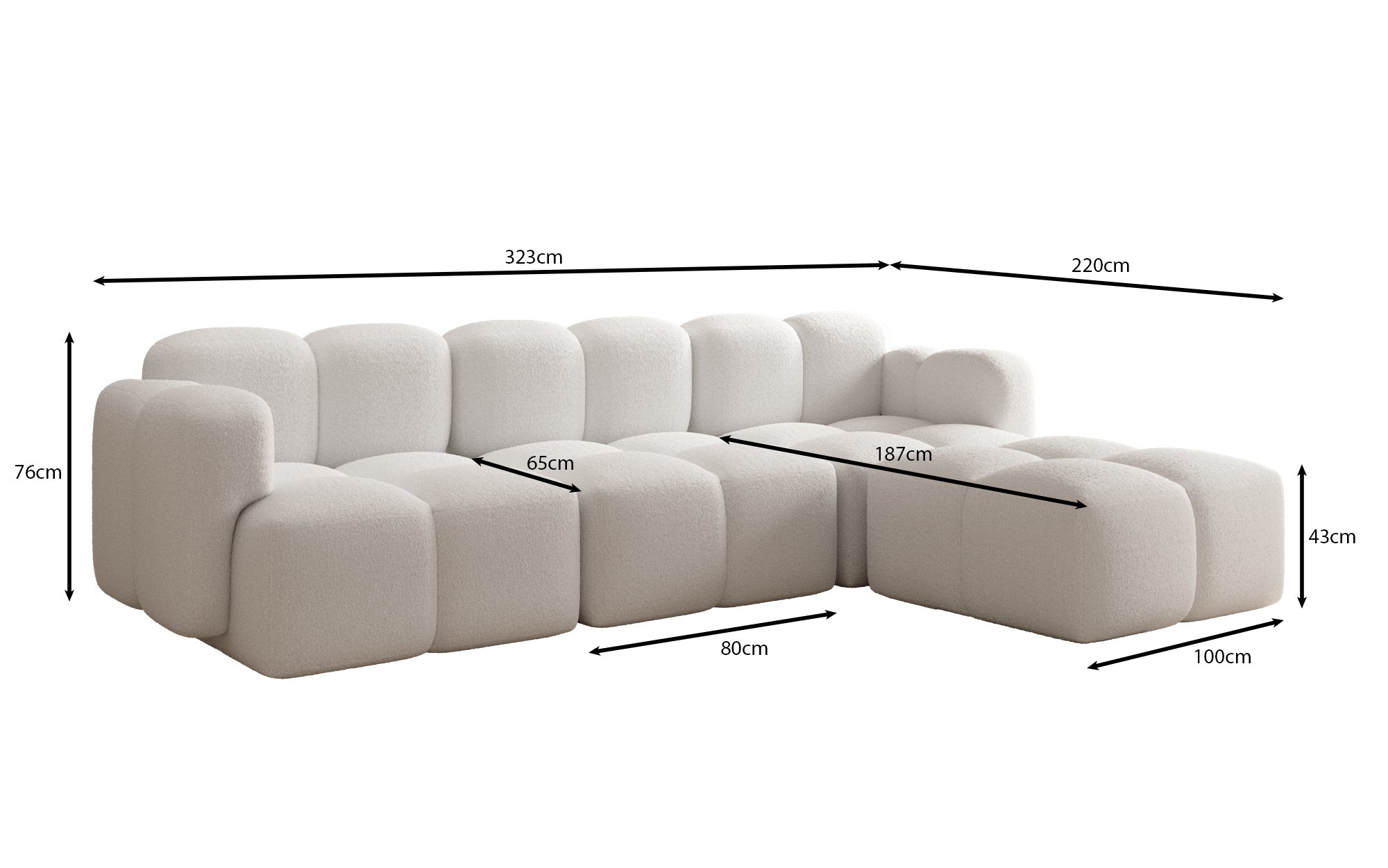 Designer L Sofa Celly in Samt