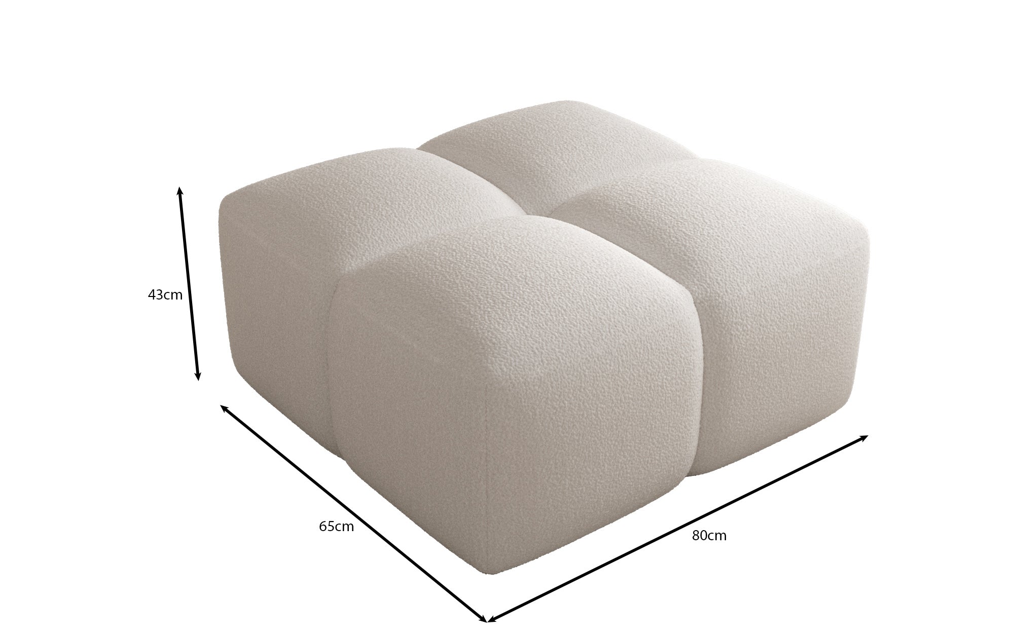 Beistellhocker Celly in Bouclé